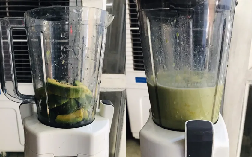 Xay bơ cùng hỗn hợp sữa sao cho thật mịn 