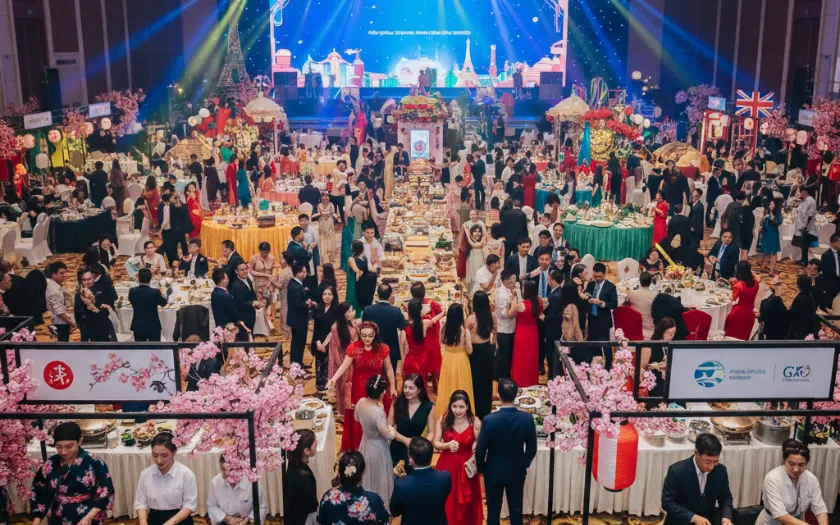 Chủ đề vòng quanh thế giới tôn vinh sự đa dạng văn hóa và mở rộng tầm nhìn toàn cầu cho toàn bộ doanh nghiệp