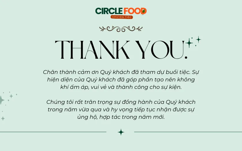 Thư tri ân khách mời sau sự kiện