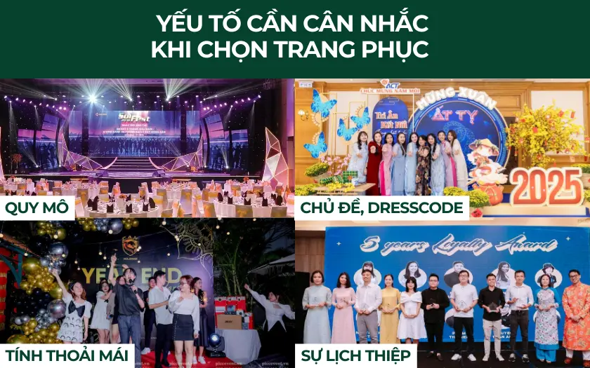 Yếu tố cần cân nhắc khi chọn trang phục dự tiệc tất niên