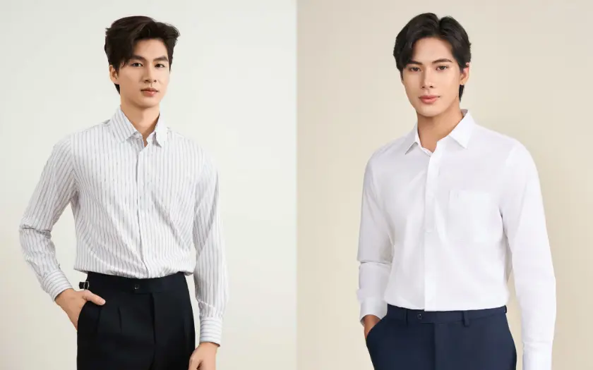 Bạn có thể lựa chọn các kiểu sơ mi như sơ mi cổ bẻ, sơ mi tay lỡ,... tùy thuộc vào ngân sách và sở thích