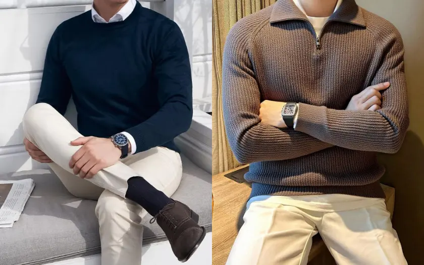 Sự kết hợp của áo len sẽ là lựa chọn hoàn hảo cho những ngày đông