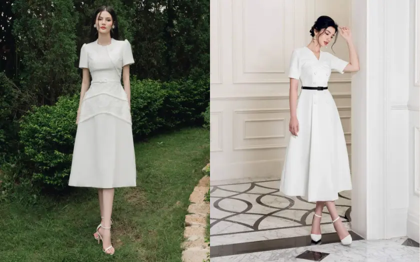 Đầm midi sẽ phù hợp với nhiều dáng người và đa dạng phong cách