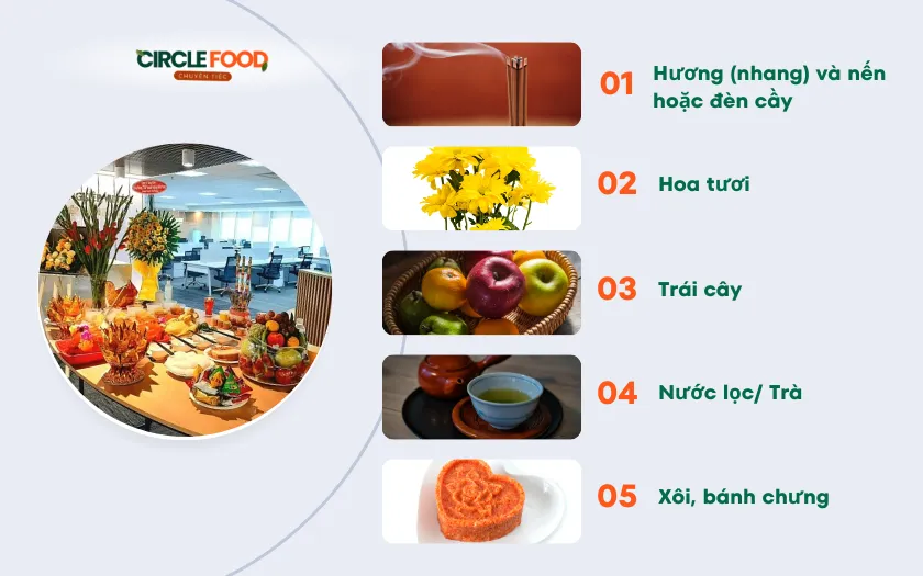 Những thành phần cần có trong mâm cúng Tân Niên công ty đầu năm