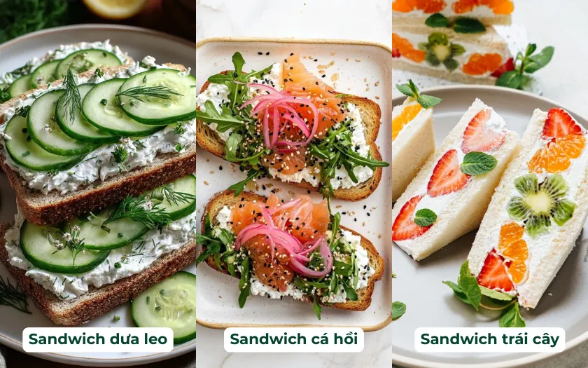 Bữa ăn tiện lợi với Sandwich phết phô mai kem tươi mát