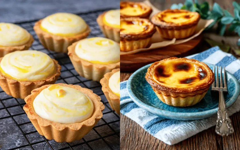 Vỏ bánh tart giòn rụm ôm trọn lớp nhân cream cheese tan chảy