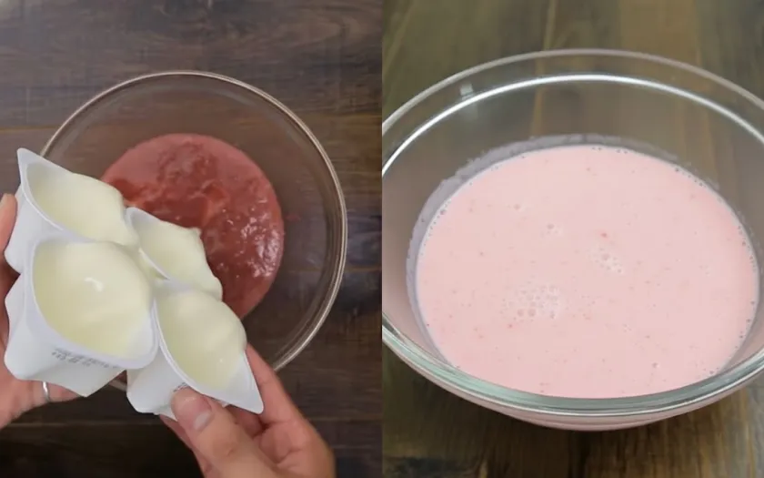 Trộn hỗn hợp sữa chua với pudding