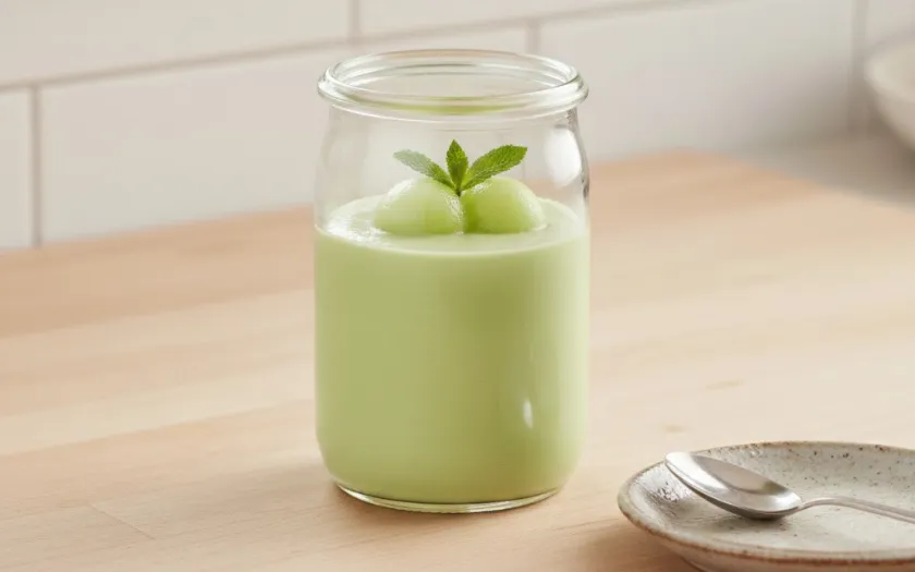 Thành phẩm bánh Pudding dưa lưới bằng bột dưa lưới