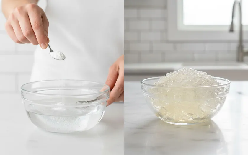 Chuẩn bị phần gelatin làm pudding