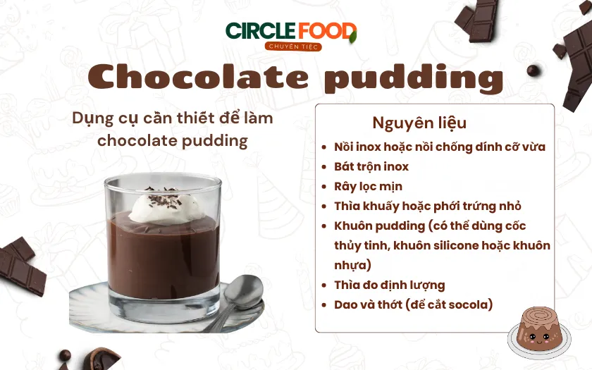 Dụng cụ để làm chocolate pudding