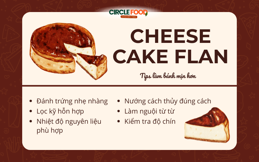 Một vài mẹo nhỏ để bánh Cheesecake flan mịn hơn