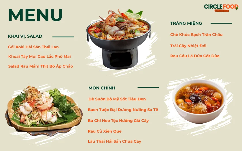 Menu tiệc Lẩu - Nướng