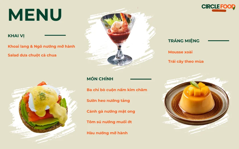 Menu tiệc BBQ ngoài trời