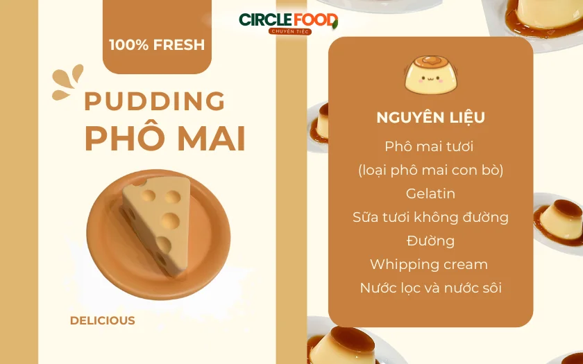 Nguyên liệu làm bánh pudding phô mai tươi