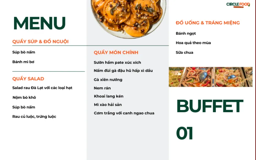 Thực đơn Buffet gợi ý cho buổi tiệc tất niên ngoài trời