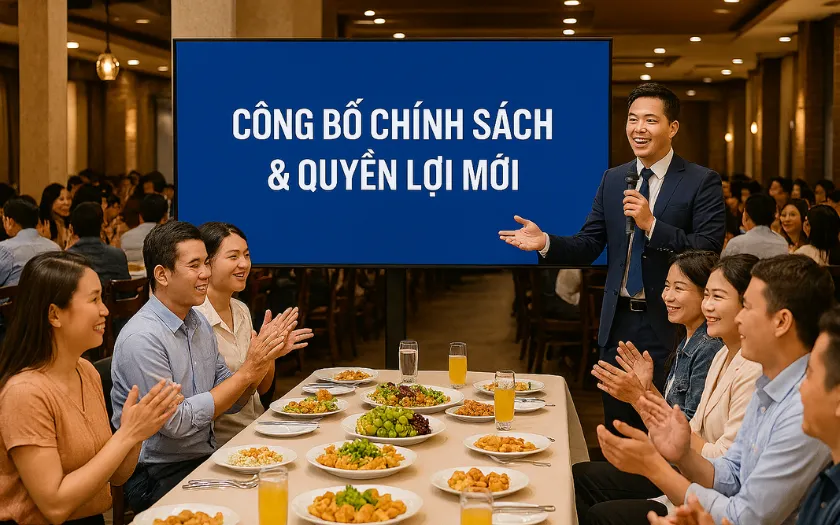 Chia sẻ chính sách, quyền lợi mới trong tiệc sinh nhật công ty