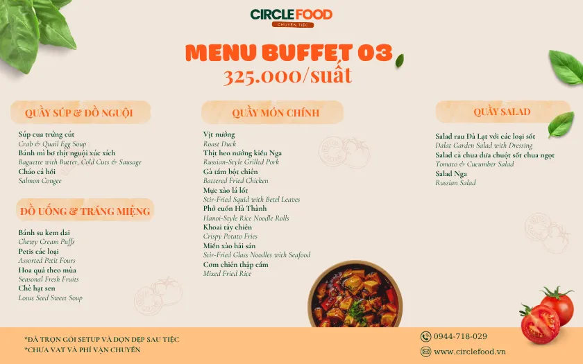 Menu buffet 3