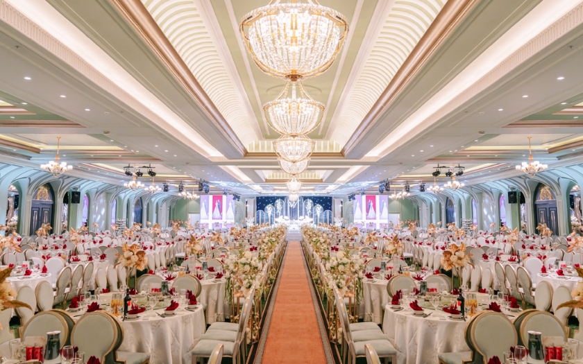 Sảnh tiệc rộng rãi tại Trống Đồng Palace với thiết kế linh hoạt, phù hợp tổ chức Year End Party cho nhiều quy mô doanh nghiệp.