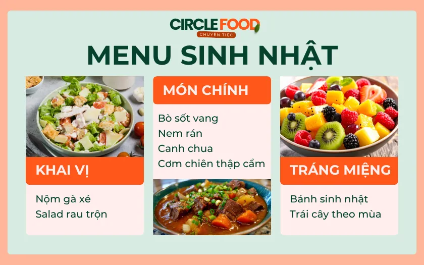 Thực đơn tổ chức tiệc sinh nhật quy mô nhỏ tại nhà