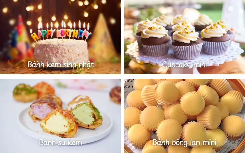 Những món bánh là phần nổi bật nhất và không thể thiếu trên bàn tiệc