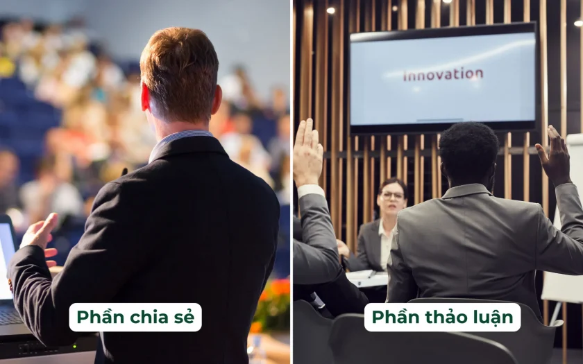 Workshop gồm phần chia sẻ và phần thảo luận (Nguồn: Internet)
