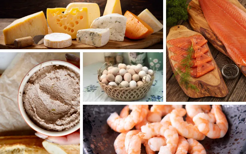 Cá hồi, phô mai, pate, tôm, trứng tạo hương vị phong phú cho canapé