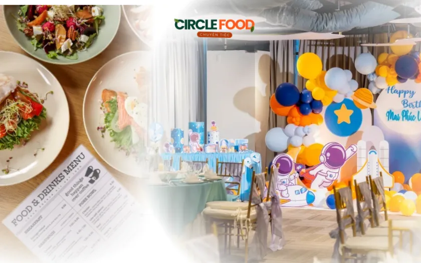 Thực đơn tiệc thôi nôi cần có các món khai vị, món chính và món tráng miệng, mang đến bữa tiệc trọn vẹn cho khách mời.