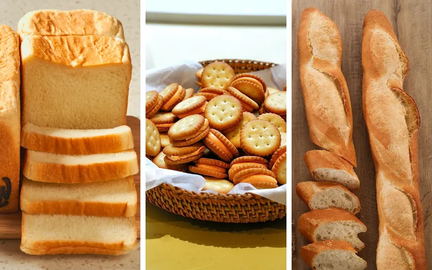 Dùng đế sandwich, bánh quy hoặc baguette để giữ dáng canapé