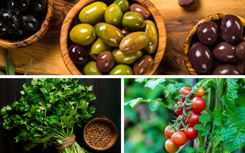 Trang trí bằng rau mùi, cà chua bi hoặc olive giúp món canapé bắt mắt và hấp dẫn hơn