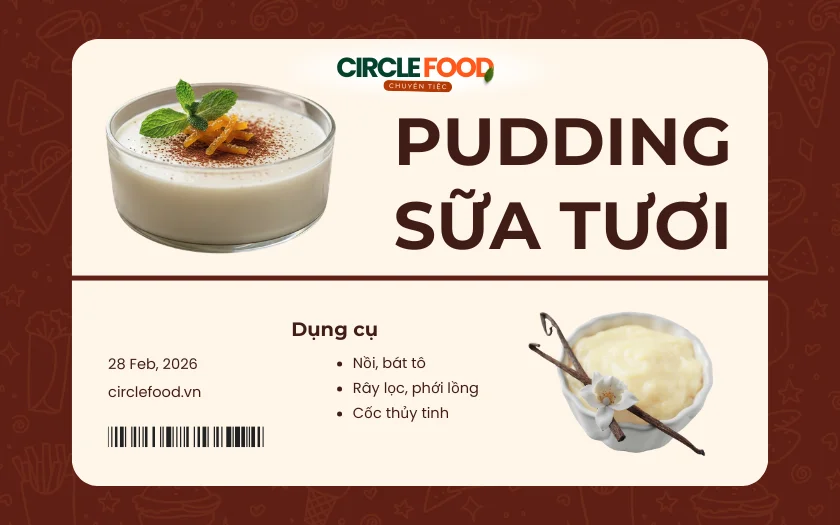 Dụng cụ làm bánh pudding sữa