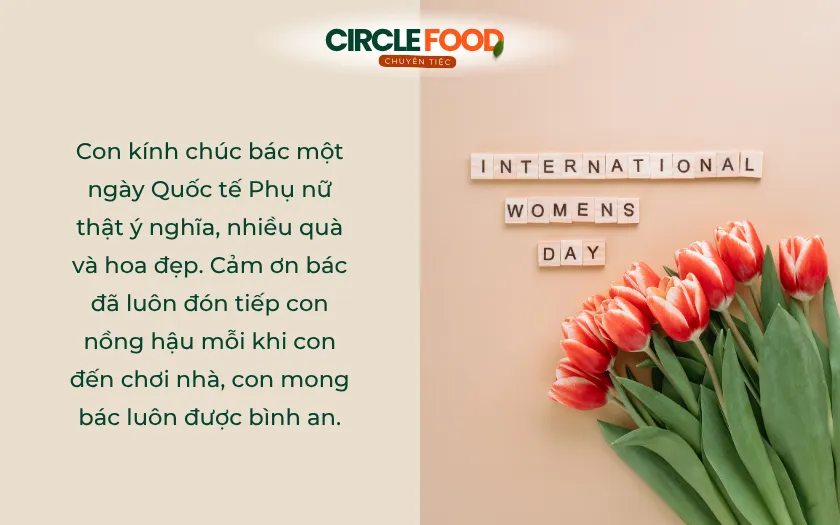 Lời chúc 8/3 dành cho mẹ bạn trai