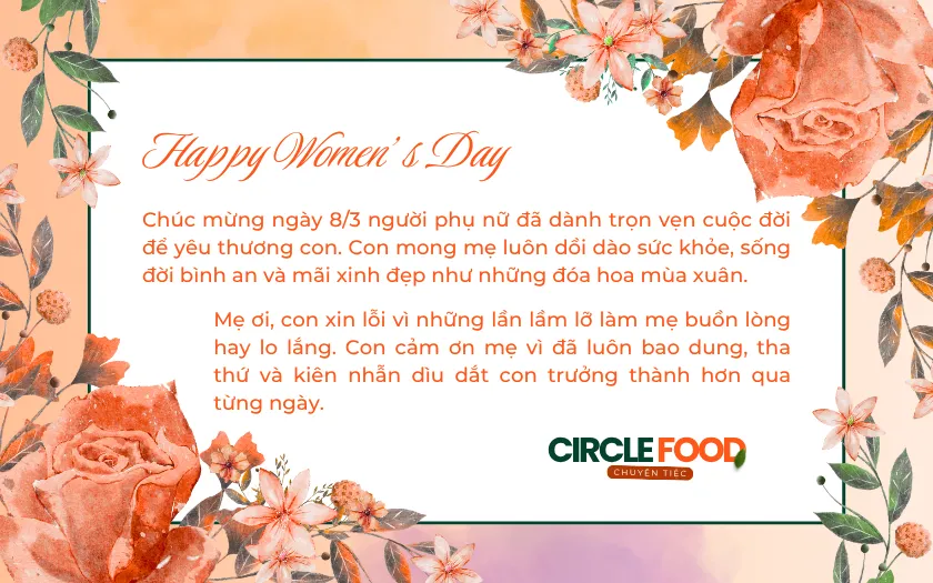 Lời chúc 8/3 cho mẹ chân thành