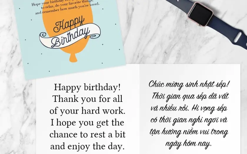 lời chúc mừng sinh nhật sếp bằng tiếng Anh