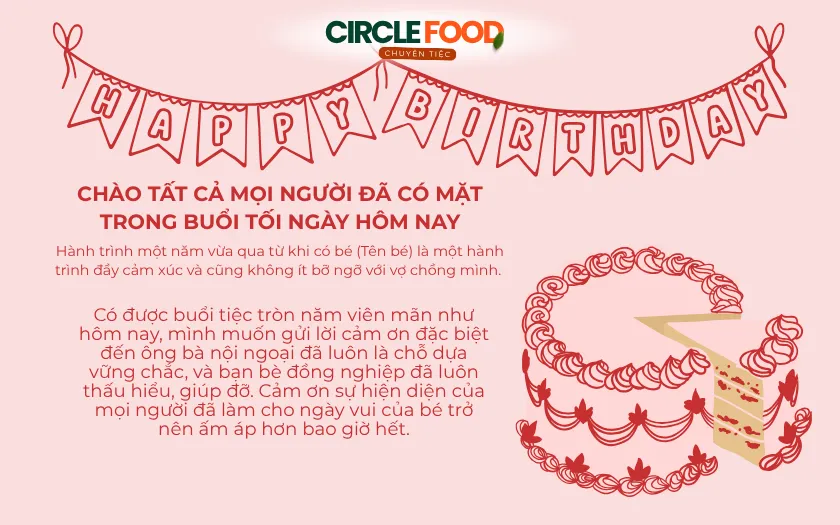 Mẫu phát biểu trong tiệc thôi nôi nhấn mạnh sự đồng hành gắn kết của hai vợ chồng