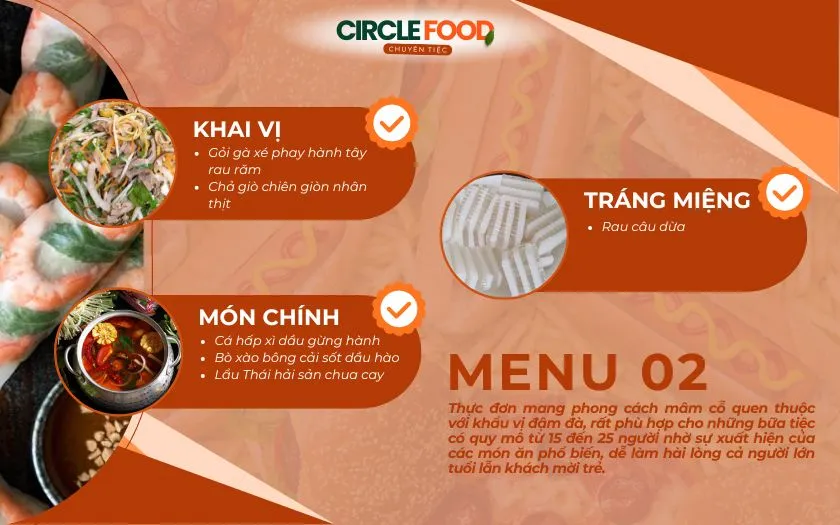 Tham khảo thực đơn tiệc thôi nôi 02 tại nhà