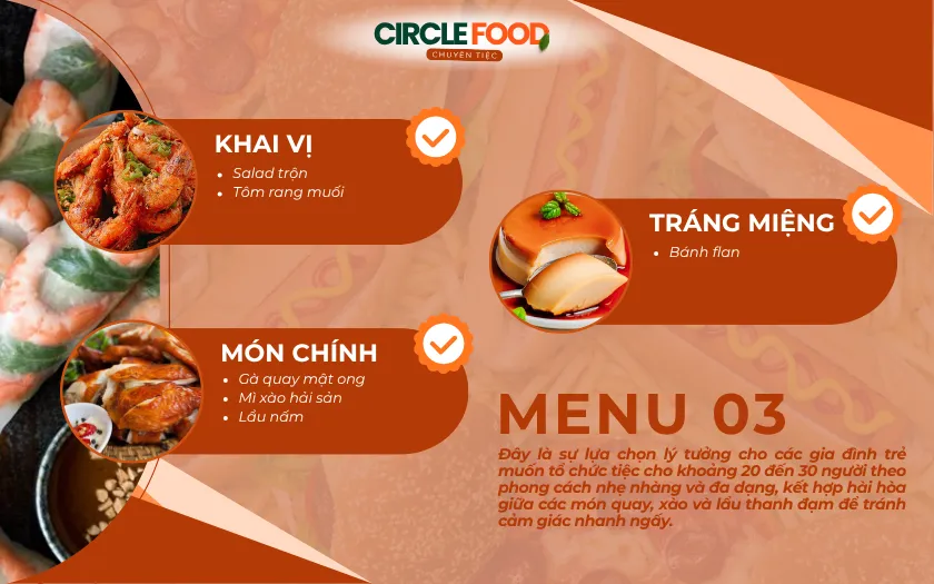 Tham khảo thực đơn tiệc thôi nôi tại nhà 