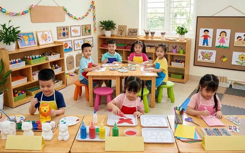 Tiệc sinh nhật cho bé thêm thú vị với góc nghệ thuật sáng tạo