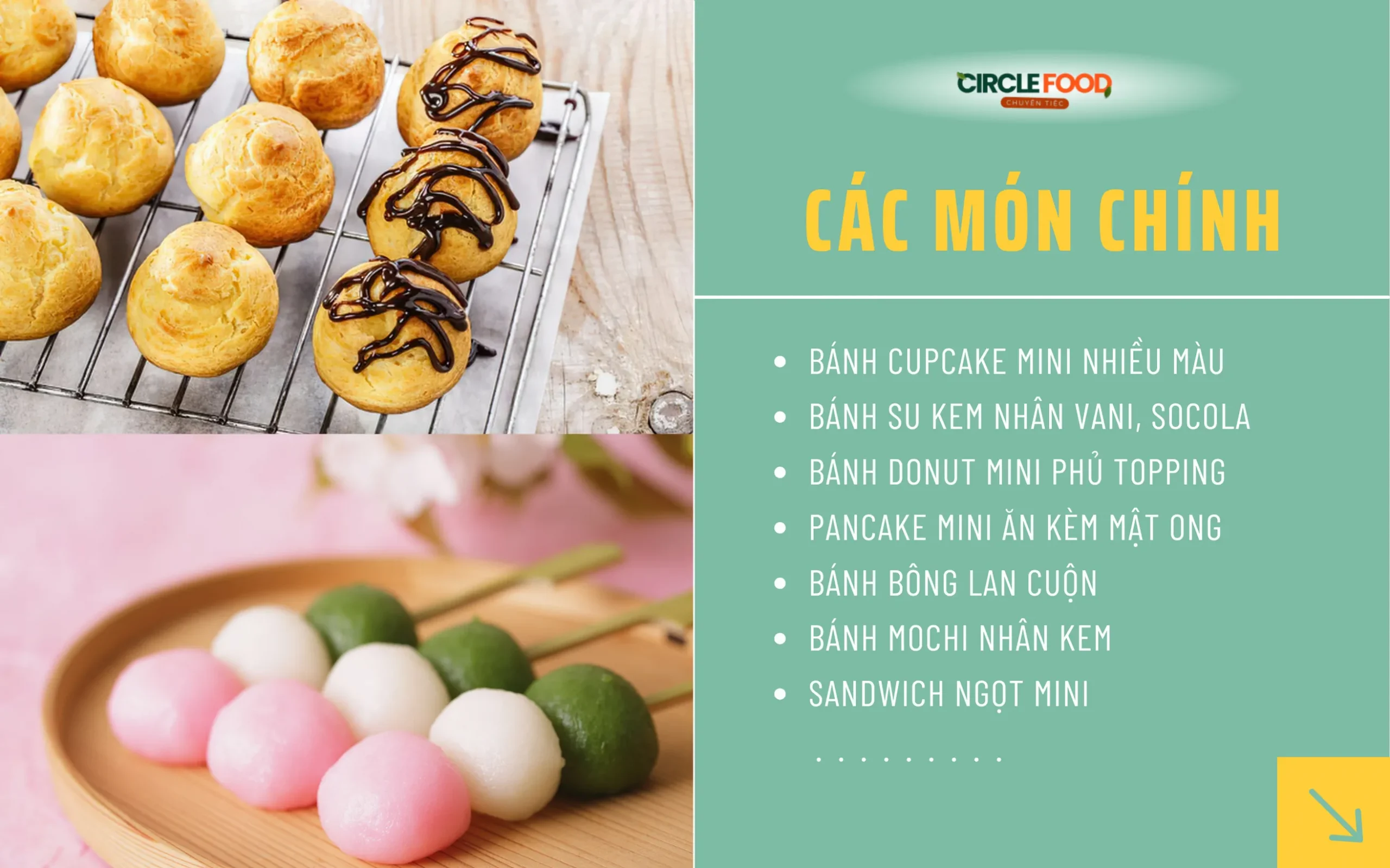 Các món ăn chính buffet cho trẻ mầm non