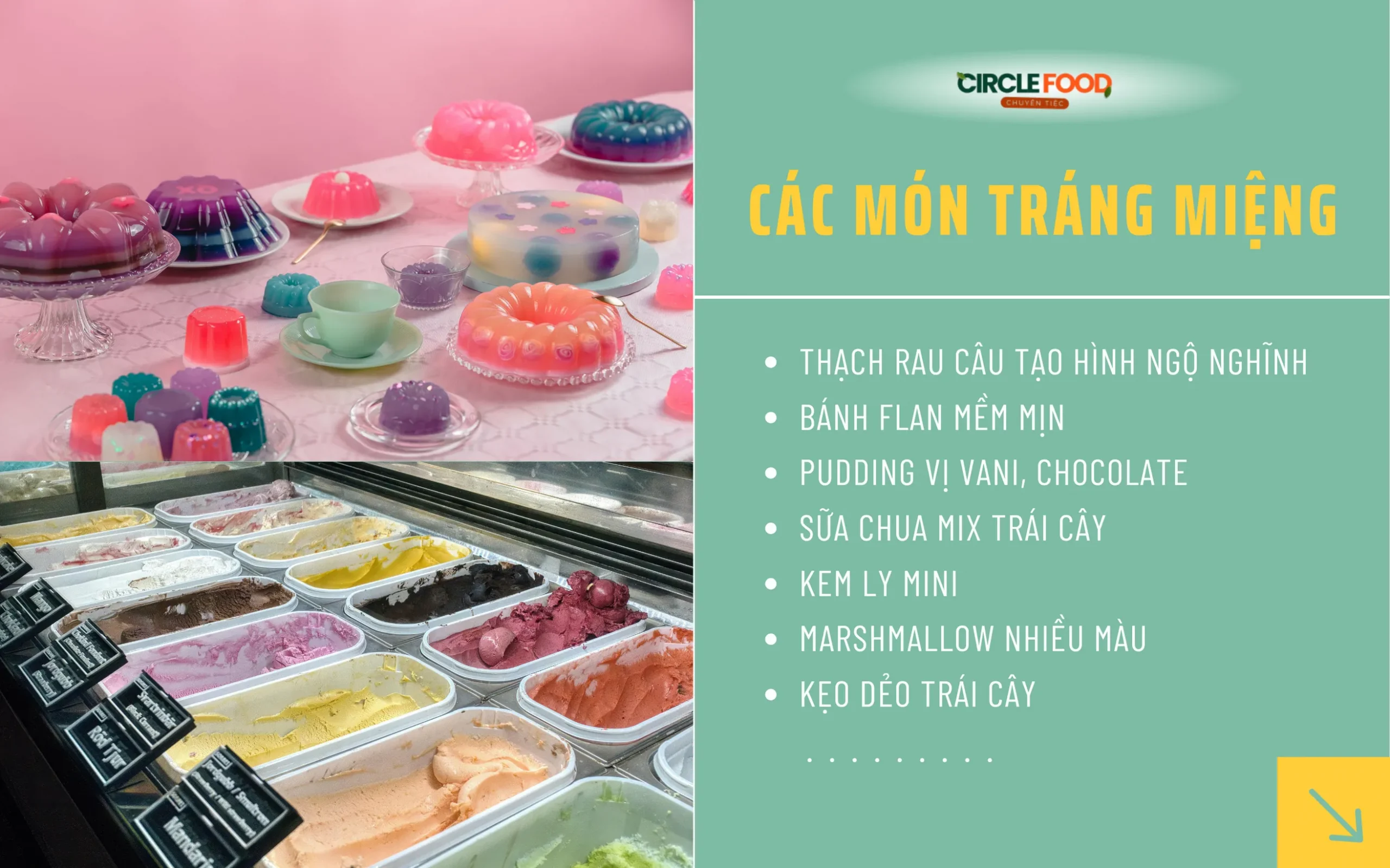 Các món tráng miệng buffet cho trẻ mầm non