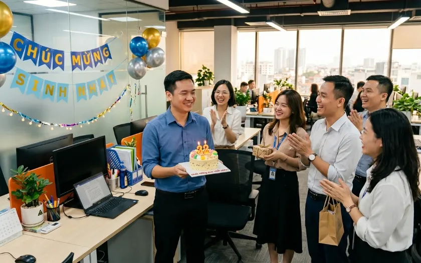 Lời chúc đồng nghiệp nam lịch sự, tinh tế thể hiện sự trân trọng và ghi nhận.
