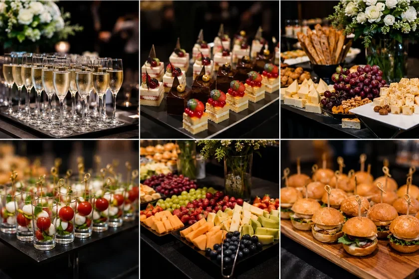 Thực đơn tiệc Cocktail thường có các món trên