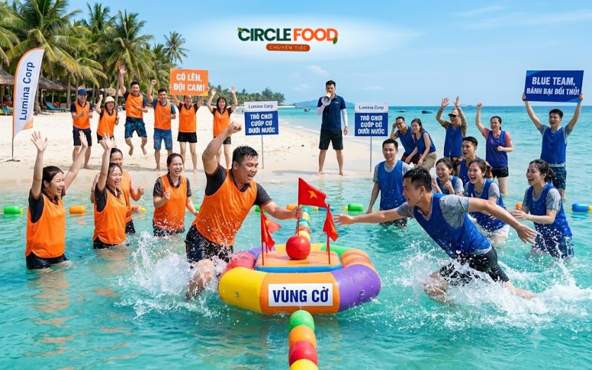 Trò chơi cướp cờ dưới nước phù hợp cho team nhiều người