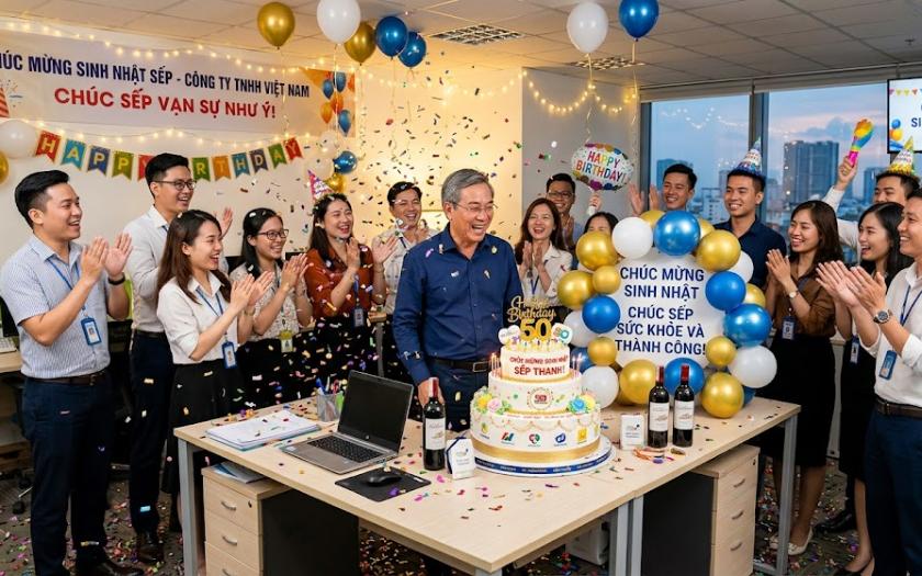 Pháo bóng bay nhiều màu sắc giúp không gian sinh nhật thêm nổi bật và ấn tượng