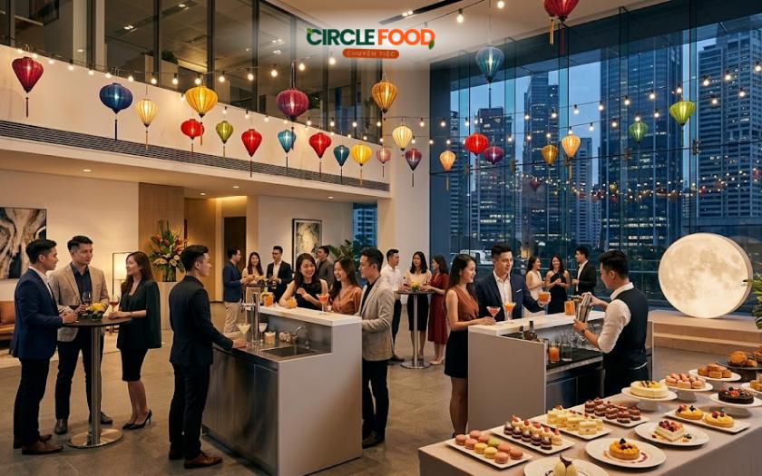 Tiệc Trung thu phong cách châu Âu hiện đại trong không gian doanh nghiệp
