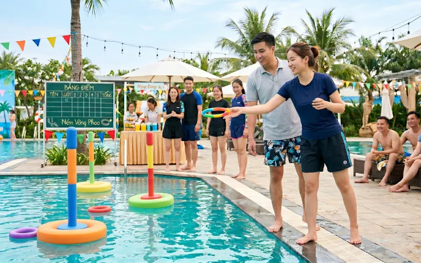 Ném vòng phao là trò chơi đơn giản nhưng đầy tính cạnh tranh