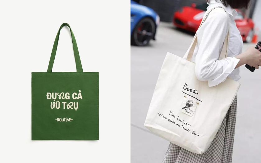 Túi tote có không gian in ấn rộng rãi để truyền tải thông điệp