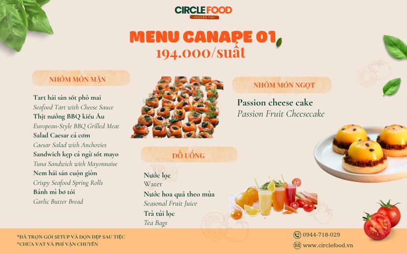 Menu Canape set 1