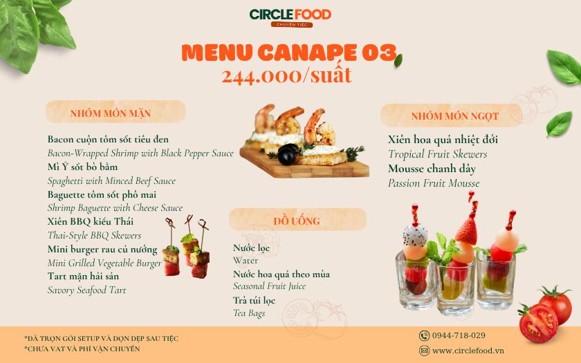 Menu Canape set 3