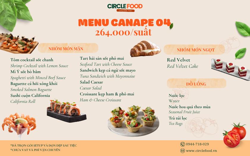 Menu Canape set 4