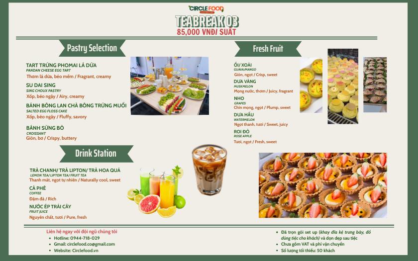 Menu Teabreak 03 dành cho triển lãm